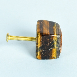 Tiger Eye Tiger Eye Drawer Knobs, Drawer Pulls Handle, Iron Screw, for Home, Cabinet, Cupboard and Dresser, 20~30mm