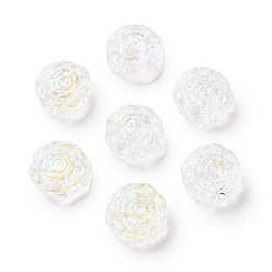 Темная Орхидея Спрей окрашены прозрачные стеклянные бусины, цветочный шарм, темные орхидеи, 15x15x6 мм, отверстие : 1.2 мм