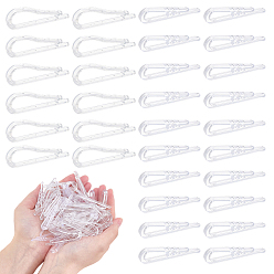 Прозрачный 100 шт. 2 стили пластиковые зажимы для галстука, Пластиковые U-образные прищепки для фиксации рубашек, прозрачные, 50.5~55x11.5~16x3.5 мм, 50 шт / стиль