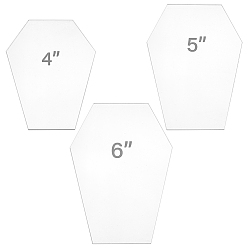 Прозрачный Акриловые шаблоны для квилтинга, поделки шитье пэчворк своими руками, гроб, прозрачные, 100~152x80~110x2.5 мм