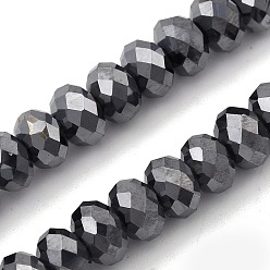 Терагерцовый камень Синтетические терагерцовые бусины из камня, граненые, рондель, 7.5x5 мм, отверстие : 0.9 мм, около 79 шт / нитка, 15.67'' (39.8 см)