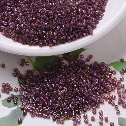 (DB0103) Темный  Топазовый  Радужный Золотой Блеск Бусины miyuki delica, цилиндр, японский бисер, 11/0, радуга золотой блеск, (дб 0103) темный топаз радуга золотой блеск, 1.3x1.6 мм, отверстие : 0.8 мм, Около 100000 шт / 500 г