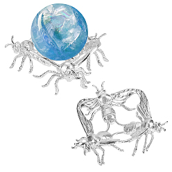 Платина Подставки для хрустальных шаров из цинкового сплава с изображением пчел, подставка для хрустального шара, платина, 71x50 мм