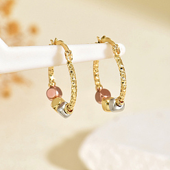 Cube Латунные серьги обруча, реальный 18 k позолоченный, кубические, 20x25 мм