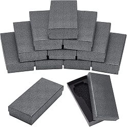 Серый Прямоугольные картонные коробки для часов, с губкой внутри, серые, 14.5x6.5x3.1 см