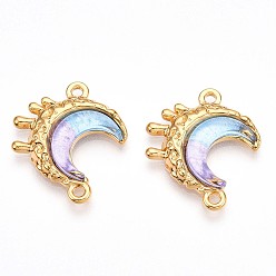 Светло-Голубой 304 подвески из нержавеющей стали, луна, ионное покрытие (ip), cmолой, Небесно-голубой, 21.2x17.8x4 мм, отверстие : 1.6 мм