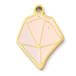 Polygon 304 подвески из нержавеющей стали, с эмалью, золотые, многоугольник, 17.5x12x1.7 мм, отверстие : 1.4 мм