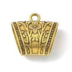 Античное Золото Подвеска на шарф своими руками в тибетском стиле, петля под залог, крупные бусины под залог, трубка резной цветок, без свинца и без кадмия, античное золото , 39x37x18 мм, Отверстие : 5 мм & 16x13 мм