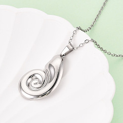 Нержавеющая Сталь Цвет 304 подвесные из нержавеющей стали ожерелья, формы раковины, не тускнеет, цвет нержавеющей стали, 17.72~18.11 дюйм (45~46 см)