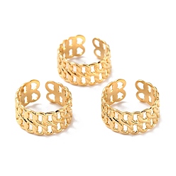 Золотой Ионное покрытие (ip) 304 перстни из нержавеющей стали, манжеты кольца, долговечный, форма цепи, золотые, размер США 7 3/4 (17.9 мм, 9.5~10 мм