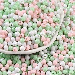 (52) Непрозрачная лаванда Непрозрачные акриловые бусины, круглые, разноцветные, 4 мм, отверстие : 1.2 мм