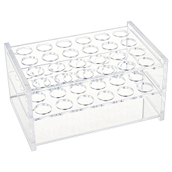 Прозрачный Органические акриловые выставочные стенды, стенды для пробирок, лабораторные принадлежности, прямоугольник, прозрачные, 146x93x75 мм, отверстие : 17 мм