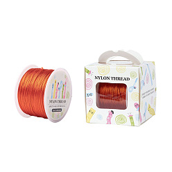 Оранжево-Красный Нейлоновая нить, для китайского решений узлов, круглые, оранжево-красный, 1 мм, о 100yards / рулон (91.44 м / рулон), 300 фут / рулон