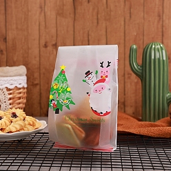 Christmas Tree Plastic Bag, Treat Bag, Christmas Theme, Bakeware Accessoires, for Mini Cake, Cupcake, Cookie Packing, Excluding Stickers, Christmas Tree Pattern, 85x60x220mm, 50pcs/bag
