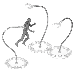 Прозрачный Пластиковые держатели для демонстрации собранных фигурок из цинкового сплава с шестигранным основанием, прозрачные, 11x10x29 см