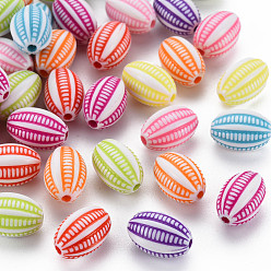 Couleur Mélangete Des perles en plastique, ovale, couleur mixte, 14x9mm, Trou: 2mm, environ 740 pcs / sachet 