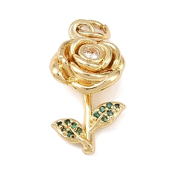 Зеленый Латунные микро проложить кубического циркония подвески, , с прыжковых колец, реальный 18 k позолоченный, зелёные, 20x11x6.5 мм