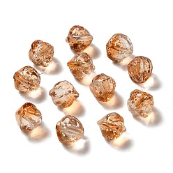 Сиена Прозрачные стеклянные бусины, градиент цвета, грецкий орех, цвет охры, 12x13x12 мм, отверстие : 1.2 мм
