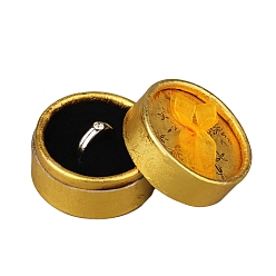 Золотистый Круглые картонные коробки для хранения колец, Шкатулка для украшений с бантом и черной губкой внутри, для хранения колец, золотые, 5.5x3.5 см, 30 шт / комплект