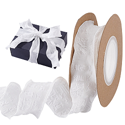 Белый Полиэстеровые тартановые ленты, аксессуары для одежды, белые, 1 дюйм (25~26.5 мм), около 9.84 ярдов (9 м) / рулон