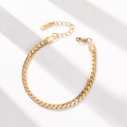 Золотой 304 Браслеты-цепочки из нержавеющей стали Panzer для женщин, ионное покрытие (ip), долговечный, золотые, 7.80 дюйм (19.8 см)