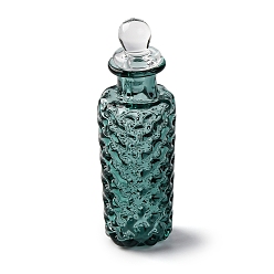 Темный Голубой Миниатюрные стеклянные бутылочки бутылка желаний, с крышкой, аксессуары для домашнего кукольного домика с микро-ландшафтом, притворяясь опорными украшениями, темные голубые, 1.45x4.5 см, отверстие : 5 мм