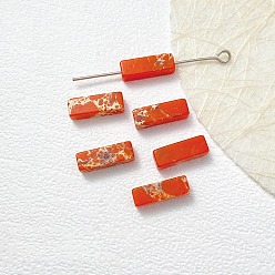 Оранжево-Красный Натуральные бусины из императорской яшмы, кубоид, оранжево-красный, 13x4x4 мм, отверстие : 1.4 мм