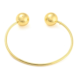 Настоящее золото 18K Круглые латунные браслеты-манжеты с бусинами, долговечный, без кадмия и без свинца, реальный 18 k позолоченный, внутренний диаметр: 2-1/2 дюйм (6.5 см)