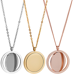 (52) Непрозрачная лаванда Набор для самостоятельного изготовления плоских круглых ожерелий, включая вращающиеся подвески из нержавеющей стали, 304 Колье из тросов из нержавеющей стали, разноцветные, 23.6 дюйм (60 см)