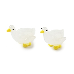 Белый Украшения для дома в виде утки, украшения ручной работы дисплея бусины, белые, 31~36x19.5x28 мм