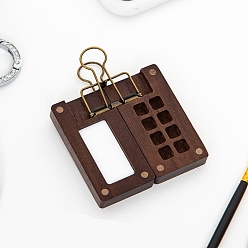 Кокосово-Коричневый Палитра для акварельных красок из черного ореха, с 8 сетками, ящик для хранения картин на магнитах, для художественной росписи краски контейнер для хранения, кокосового коричневый, 6x6x0.8 см