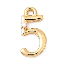 Настоящее золото 18K Латунные микро проложить кубического циркония прелести, без никеля , число, реальный 18 k позолоченный, 13.5x7x2 мм, отверстие : 1.4 мм