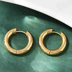 Золотой 202 серьги-кольца для полировки из нержавеющей стали, 316 хирургический штифт из нержавеющей стали, ионное покрытие (ip), золотые, 22x4 мм, штифты : 1 мм