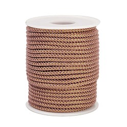 Темный Лосось Нейлоновые нити, Миланские шнуры / витые шнуры, темный лосось, 3 мм, около 21.87 ярдов (20 м) / рулон