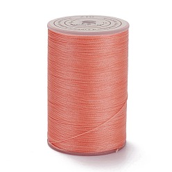 Легкий Лосось Круглая вощеная нить из полиэстера, микро шнур макраме, витой шнур, для шитья кожи, светлый померанцевый, 0.3~0.4 мм, около 174.98 ярдов (160 м) / рулон