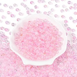 Бледно-Розовый Прозрачные стеклянные бусины для выпечки, круглые, розовый жемчуг, 6 мм, отверстие : 1.2 мм, Около 1607 шт / фунт
