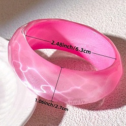 Ярко-Розовый Браслеты из смолы для женщин, с блеском порошок, ярко-розовый, внутренний диаметр: 2-1/2 дюйм (6.3 см)