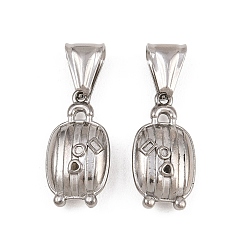 Нержавеющая Сталь Цвет 304 подвески из нержавеющей стали, подвеска для чемоданов, цвет нержавеющей стали, 21x11x6 мм, отверстие : 9x3.7 мм