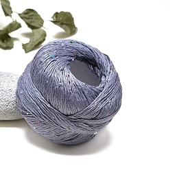 Стально-синий Хлопковые волокна пряжа для вязания с пайетками, для одежды шарфы свитера шали шапки, стальной синий, 1 мм
