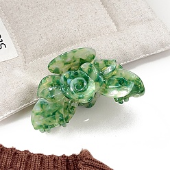 Средний Морско-зеленый Заколки для волос в форме когтей из ацетата целлюлозы, аксессуары для волос для женщин и девочек, цветок, средний морской зеленый, 54x95 мм