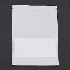 Blanco Bolsas resellables de papel kraft con abertura superior, bolsas de almacenamiento de alimentos, bolsas sellables, para embalaje de almacenamiento, con muescas de lágrima, Rectángulo, blanco, 12.8x9.1x0.15 cm, medida interior: 8 cm, ventana: 9.1x4 cm, espesor unilateral: 4.7 mil(0.12mm)