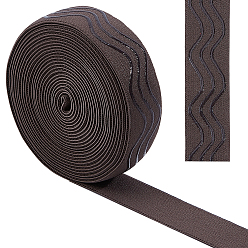 Кокосово-Коричневый 5 ярдов полиэстеровых нескользящих эластичных лент, силиконовый эластичный широкий шнур, плоский, кокосового коричневый, 30 мм