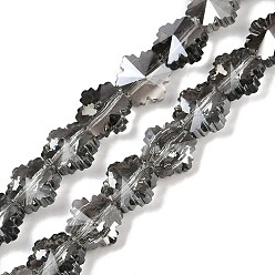 Темно-Серый Стеклянные бусины с гальваническим покрытием , снежинка, гальваническое покрытие, граненые, темно-серый, 9x10x6 мм, отверстие : 0.9 мм, около 70 шт / нитка, 24.41'' (62 см)