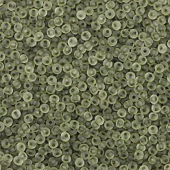 Светло-зеленый Коричневый Стеклянный бисер матового цвета, рондель, оливковый, 2 мм, отверстие : 1 мм, о 660 шт / комплект