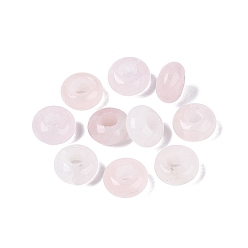 Rose Quartz Natural Rose Quartz European Beads, Large Hole Beads, Rondelle, 13~14.5x6.5~8.5mm, Hole: 5.5~6mm