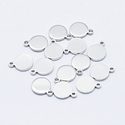 Echt platiniert Messing Charme, langlebig überzogen, Echt platiniert, Nickel frei, Flachrund, 9x7x0.8 mm, Bohrung: 1 mm