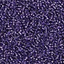(2224) Silver-Lined Transparent Purple Круглые бусины toho, японский бисер, (2224) Прозрачный фиолетовый с серебряной подкладкой, 15/0, 1.5 мм, отверстие : 0.7 мм, Около 3000 шт / 10 г