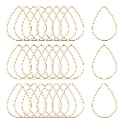 Light Gold Латунные соединительные колечки, без кадмия, без никеля и без свинца, слеза, золотой свет, 32x22x1 мм