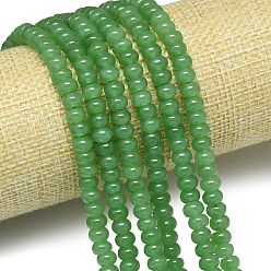Морско-зеленый Натуральный Malaysia нефритовые бусы пряди, окрашенная и подогревом, рондель, цвета морской волны, 6~6.5x3.8~4.5 мм, отверстие : 0.9~1 мм, около 92~94 шт / нитка, 14.96''~15.35'' (38~39 см)