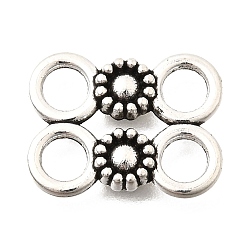 Плоский Круглый Тибетские звенья из сплава, соединительные подвески, античное серебро, плоско-круглые, 11x14x1.8 мм, отверстие : 3.5 мм